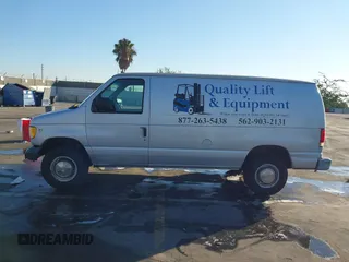 2001 Ford Econoline Cargo Commercial with VIN 1FTNE24L91HA47845, listed as a IAAI auction lot 40928145 with 227,427 mi miles and . Bid and sale history available at carsss.com. Image 14.