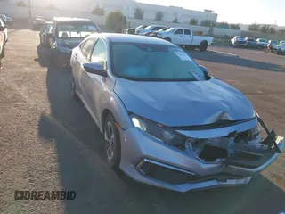2019 Honda Civic Sedan LX with VIN 2HGFC2F66KH550182, listed as a IAAI auction lot 41861965 with 160,344 mi miles. Bid and sale history available at carsss.com. Image 1.