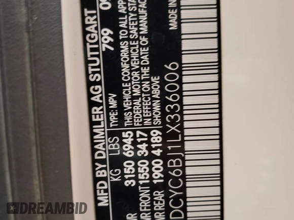 2020 Mercedes-Benz G 550 z VIN WDCYC6BJ1LX336006, wystawiony jako Copart lot #85804924 z przebiegiem Nie podano mil oraz Szkody całkowita. Historia ofert i sprzedaży dostępna na DreamBid. Obrazek 13.