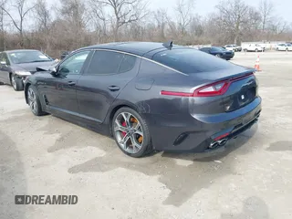 2021 Kia Stinger GT2 with VIN KNAE55LC0M6088347, listed as a IAAI auction lot 41503919 with 113,823 mi miles. Bid and sale history available at carsss.com. Image 3.