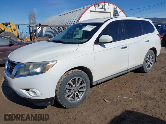 2013 Nissan Pathfinder S with VIN 5N1AR2MM1DC613862, listed as a IAAI auction lot 41777620 with 138,312 mi miles. Bid and sale history available at carsss.com. Image 2.
