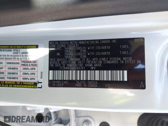 2024 Lexus RX 350 с VIN 2T2BAMCA3RC064761, выставлен на аукционе IAAI как лот 42291719 с пробегом 26 213 миль миль и . История ставок и продаж доступна на DreamBid. Изображение 9.
