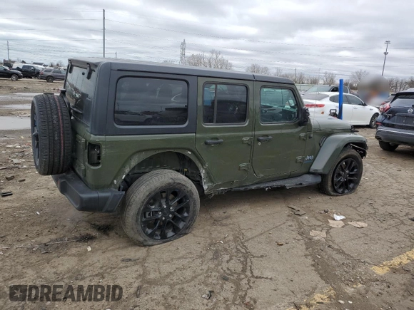 2023 Jeep Wrangler Sahara with VIN 1C4JJXP61PW528948, listed as a Copart auction lot 46866885 with 38,191 mi miles and Clean Title. Bid and sale history available at DreamBid. Image 3.