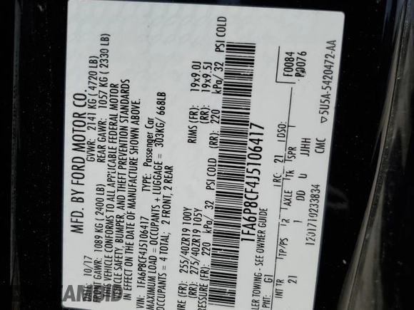 2018 Ford Mustang GT z VIN 1FA6P8CF4J5106417, wystawiony jako Copart lot #53315025 z przebiegiem 61 852 mil mil oraz Szkoda całkowita • Salvage title. Historia ofert i sprzedaży dostępna na DreamBid. Obrazek 14.