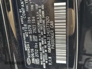 2017 Genesis G80 3.8L with VIN KMHGN4JE1HU177920, listed as a Copart auction lot 49685815 with 107,275 mi miles and Salvage Title. Bid and sale history available at DreamBid. Image 12.
