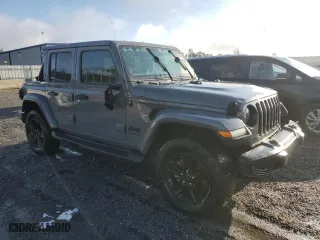 2020 Jeep Wrangler Unlimited Sahara with VIN 1C4HJXENXLW105210, listed as a Copart auction lot 79345214 with 74,480 mi miles and Salvage Title. Bid and sale history available at carsss.com. Image 4.