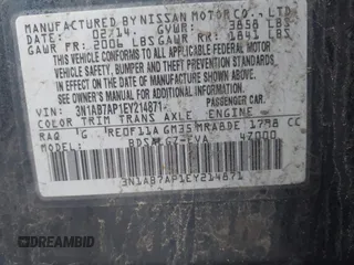 2014 Nissan Sentra SR with VIN 3N1AB7AP1EY214871, listed as a IAAI auction lot 41819348 with Not Provided miles and . Bid and sale history available at DreamBid. Image 9.