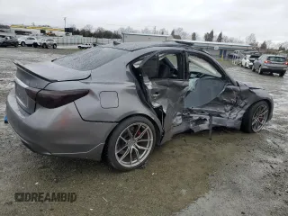 2020 Infiniti Q50 Red Sport 400 with VIN JN1FV7APXLM630723, listed as a Copart auction lot 86551714 with 45,596 mi miles and Salvage Title. Bid and sale history available at carsss.com. Image 3.