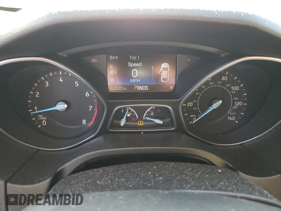 2017 Ford Focus Titanium with VIN 1FADP3N2XHL268174, listed as a Copart auction lot 59761415 with 53,522 mi miles and Salvage title. Bid and sale history available at DreamBid. Image 9.