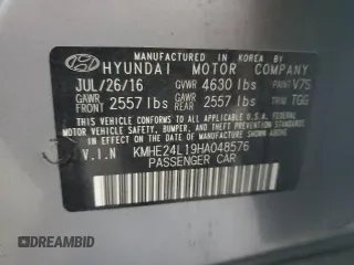 2017 Hyundai Sonata Hybrid SE with VIN KMHE24L19HA048576, listed as a Copart auction lot 53164213 with 101,715 mi miles. Bid and sale history available at carsss.com. Image 14.