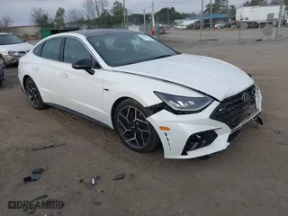 2021 Hyundai Sonata N Line with VIN 5NPEK4JC6MH110611, listed as a IAAI auction lot 41656490 with 52,061 mi miles. Bid and sale history available at carsss.com. Image 1.
