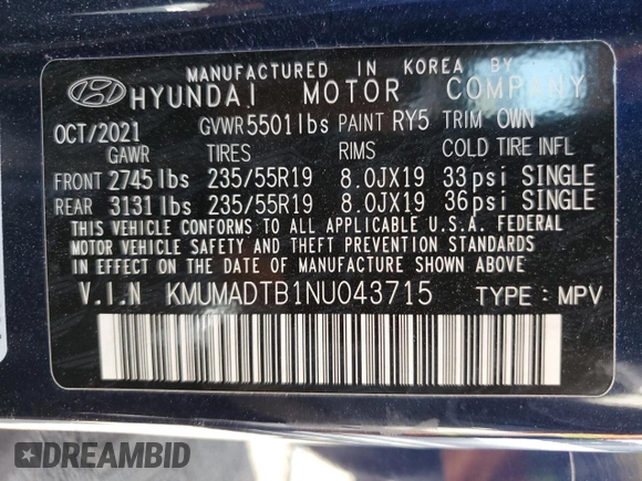 2022 Genesis GV70 2.5T с VIN KMUMADTB1NU043715, выставлен на аукционе Copart как лот 48537815 с пробегом 51 340 миль миль и Списание • Salvage title. История ставок и продаж доступна на DreamBid. Изображение 13.