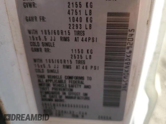 2013 Nissan NV200 SV с VIN 3N6CM0KN8DK692045, выставлен на аукционе Copart как лот 49334545 с пробегом Не указан миль и Чистый • Clean title. История ставок и продаж доступна на DreamBid. Изображение 12.