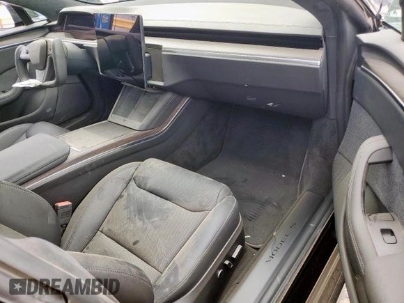 2024 Tesla Model S with VIN 5YJSA1E50RF539569, listed as a Copart auction lot 55690955 with Not provided miles and Salvage title. Bid and sale history available at DreamBid. Image 8.