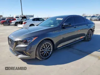 2018 Genesis G80 Sport with VIN KMHGN4JB5JU219162, listed as a Copart auction lot 46816185 with 58,056 mi miles and Salvage Title. Bid and sale history available at DreamBid. Image 1.