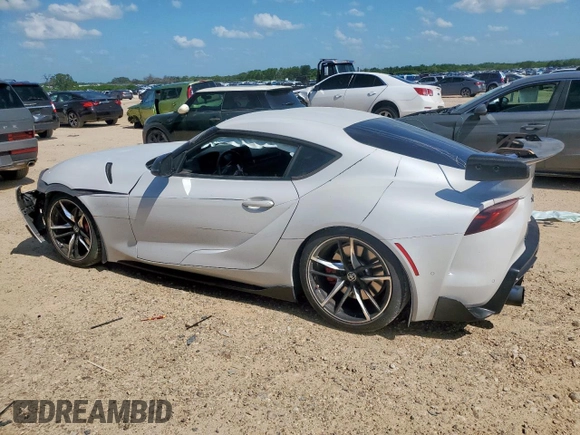 2021 Toyota Supra 3.0 with VIN WZ1DB0C05MW034477, listed as a Copart auction lot 61302525 with 80,962 mi miles and Salvage title. Bid and sale history available at DreamBid. Image 2.