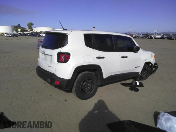 2017 Jeep Renegade Sport with VIN ZACCJAAB1HPG16988, listed as a Copart auction lot 46712195 with 109,260 mi miles and Salvage Title. Bid and sale history available at DreamBid. Image 3.