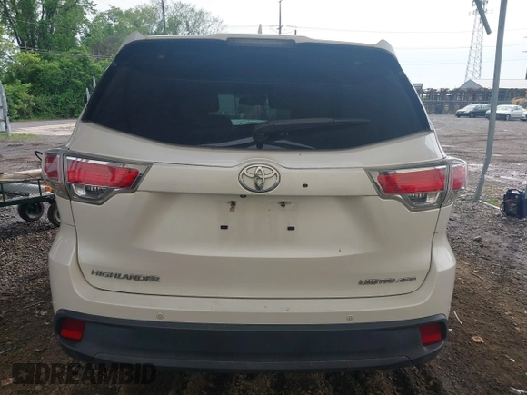 2015 Toyota Highlander Limited with VIN 5TDDKRFH5FS074839, listed as a IAAI auction lot 42280474 with 90,178 mi miles and . Bid and sale history available at DreamBid. Image 16.