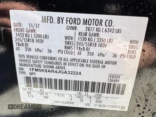 2018 Ford Police Interceptor Utility z VIN 1FM5K8AR4JGA32224, wystawiony jako Copart lot #55688025 z przebiegiem 121 565 mil mil oraz Tytuł czysty. Historia ofert i sprzedaży dostępna na DreamBid. Obrazek 10.