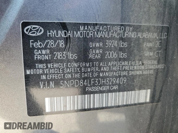 2018 Hyundai Elantra SEL with VIN 5NPD84LF3JH329409, listed as a Copart auction lot 74420824 with 111,467 mi miles and Salvage Title. Bid and sale history available at DreamBid. Image 15.