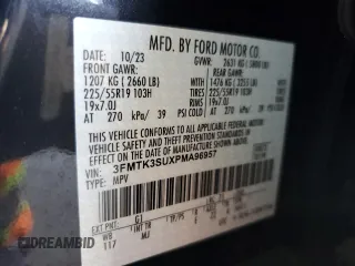 2023 Ford Mustang Mach-E Premium with VIN 3FMTK3SUXPMA96957, listed as a Copart auction lot 52404535 with Not Provided miles and Non Repairable. Bid and sale history available at DreamBid. Image 13.