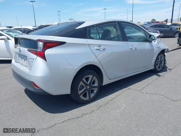 2019 Toyota Prius L Eco with VIN JTDKARFU0K3097075, listed as a IAAI auction lot 41751482 with 16,558 mi miles. Bid and sale history available at carsss.com. Image 4.