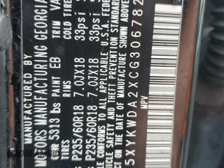 2012 Kia Sorento SX with VIN 5XYKWDA2XCG306782, listed as a Copart auction lot 65626604 with 137,060 mi miles and Salvage Title. Bid and sale history available at carsss.com. Image 13.