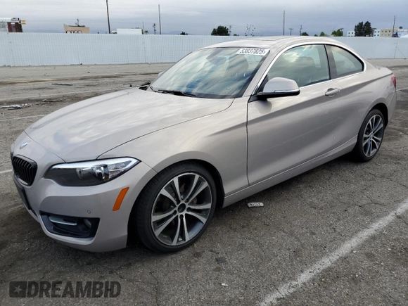 2016 BMW 2 Series 228i with VIN WBA1F9C57GV742274, listed as a Copart auction lot 53837825 with 73,564 mi miles and Salvage Title. Bid and sale history available at carsss.com. Image 1.