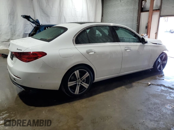 2025 Mercedes-Benz C 300 with VIN W1KAF4HB5SR256235, listed as a Copart auction lot 54407365 with 4,645 mi miles and Clean Title. Bid and sale history available at DreamBid. Image 3.