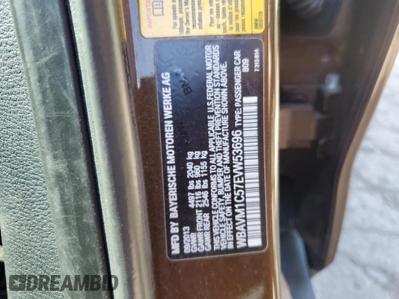 2014 BMW X1 sDrive28i z VIN WBAVM1C57EVW53696, wystawiony jako Copart lot #53142255 z przebiegiem 86 581 mil mil oraz Czysty tytuł • Clean title. Historia ofert i sprzedaży dostępna na DreamBid. Obrazek 13.