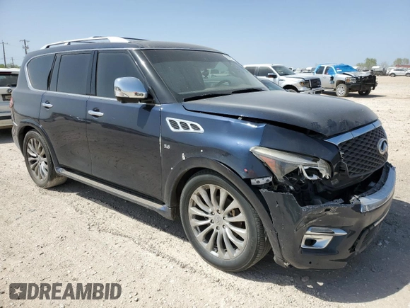 2016 Infiniti QX80 with VIN JN8AZ2NF8G9611892, listed as a Copart auction lot 50199605 with 174,437 mi miles and Clean title. Bid and sale history available at DreamBid. Image 4.