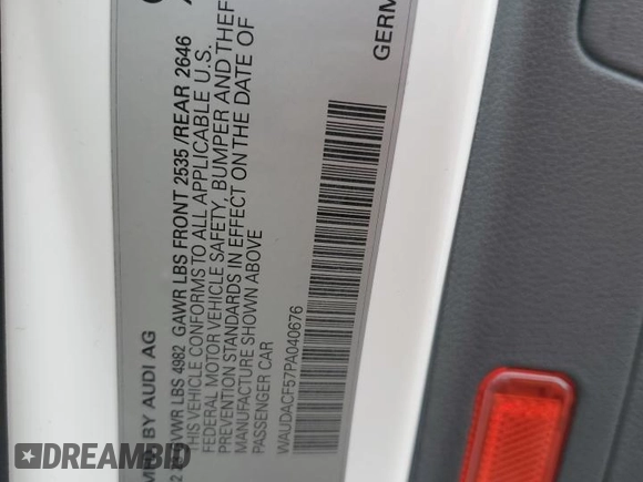 2023 Audi A5 Sportback S line Premium z VIN WAUDACF57PA040676, wystawiony jako Copart lot #47585115 z przebiegiem 35 424 mil mil oraz Szkoda całkowita • Salvage title. Historia ofert i sprzedaży dostępna na DreamBid. Obrazek 13.