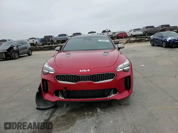 2022 Kia Stinger GT1 with VIN KNAE45LC0N6113591, listed as a Copart auction lot 79040614 with 27,840 mi miles and Salvage Title. Bid and sale history available at DreamBid. Image 10.