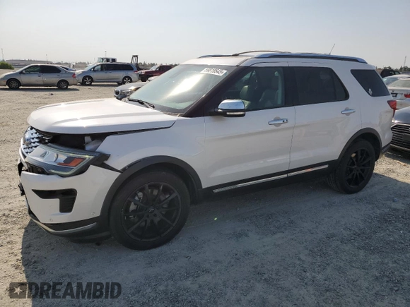 2018 Ford Explorer Platinum with VIN 1FM5K8HT8JGB32408, listed as a Copart auction lot 59819545 with 128,045 mi miles and Salvage title. Bid and sale history available at DreamBid. Image 1.