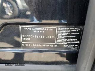 2006 Saab 9-3 z VIN YS3FD49Y461103416, wystawiony jako Copart lot #72350044 z przebiegiem 159 371 mil mil oraz Szkoda całkowita • Salvage title. Historia ofert i sprzedaży dostępna na DreamBid. Obrazek 12.
