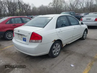 2007 Kia Spectra EX with VIN KNAFE121875393392, listed as a IAAI auction lot 41893653 with 158,913 mi miles. Bid and sale history available at carsss.com. Image 4.