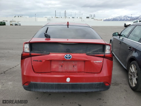 2022 Toyota Prius L Eco with VIN JTDKAMFU7N3158283, listed as a Copart auction lot 45386045 with 0 mi miles and Salvage Title. Bid and sale history available at carsss.com. Image 6.