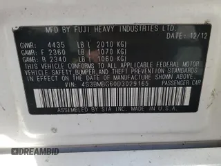 2013 Subaru Legacy Premium with VIN 4S3BMBG60D3029165, listed as a Copart auction lot 49253845 with 202,819 mi miles and Salvage Title. Bid and sale history available at DreamBid. Image 12.