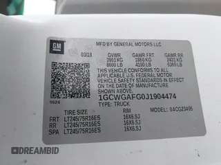 2018 Chevrolet Express Cargo Van with VIN 1GCWGAFG0J1904474, listed as a IAAI auction lot 41467432 with 54,996 mi miles. Bid and sale history available at carsss.com. Image 9.