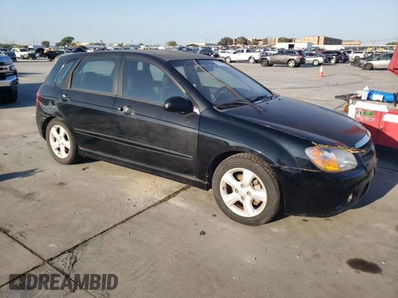 2007 Kia Spectra with VIN KNAFE161375007164, listed as a Copart auction lot 71791154 with 165,502 mi miles and Clean Title. Bid and sale history available at carsss.com. Image 4.