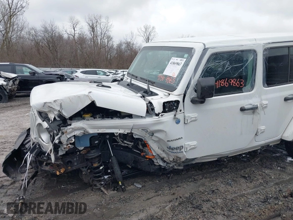 2021 Jeep Wrangler Unlimited Sahara with VIN 1C4JJXP60MW830307, listed as a IAAI auction lot 41869863 with 37,201 mi miles and . Bid and sale history available at DreamBid. Image 6.