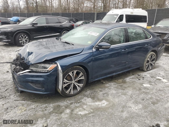 2020 Volkswagen Passat 2.0T SEL with VIN 1VWCA7A36LC012830, listed as a Copart auction lot 88077115 with 98,988 mi miles and Salvage Title. Bid and sale history available at carsss.com. Image 1.
