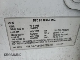 2020 Tesla Model Y Long Range z VIN 5YJYGDEE4LF052702, wystawiony jako Copart lot #53243385 z przebiegiem 75 917 mil mil oraz Szkoda całkowita • Salvage title. Historia ofert i sprzedaży dostępna na DreamBid. Obrazek 13.