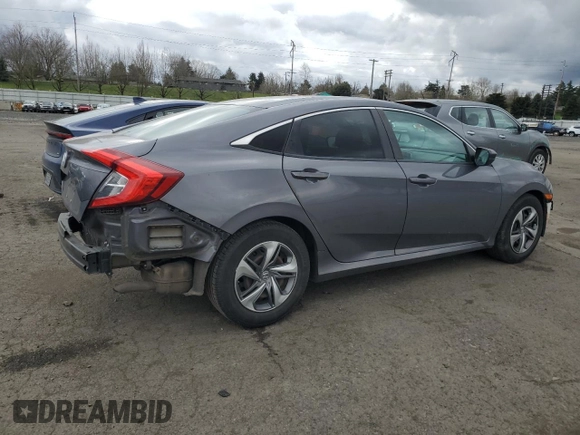 2019 Honda Civic LX with VIN 2HGFC2F69KH566604, listed as a Copart auction lot 47246575 with 127,755 mi miles and Salvage Title. Bid and sale history available at DreamBid. Image 3.
