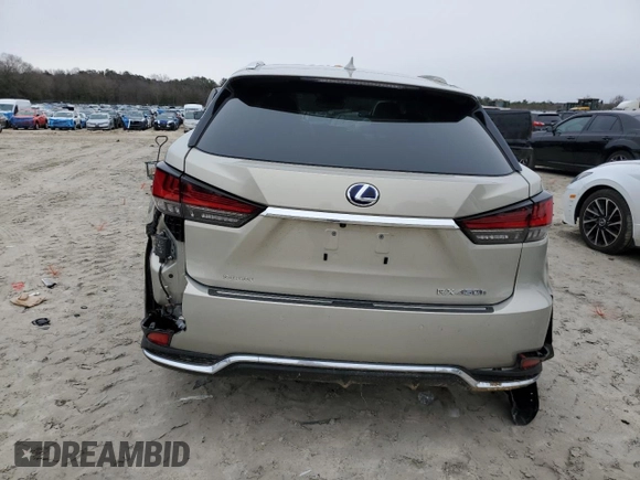 2020 Lexus RX with VIN 2T2JGMDA3LC047927, listed as a Copart auction lot 45787155 with 27,806 mi miles and Salvage Title. Bid and sale history available at carsss.com. Image 6.