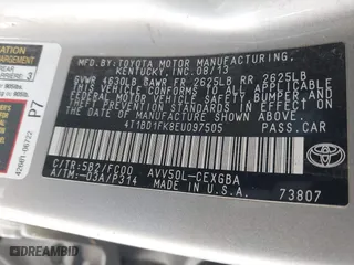 2014 Toyota Camry Hybrid LE with VIN 4T1BD1FK8EU097505, listed as a IAAI auction lot 38159878 with 379,573 mi miles. Bid and sale history available at carsss.com. Image 9.