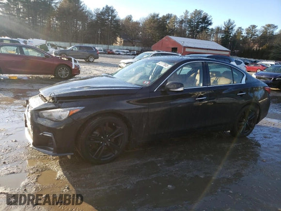 2021 Infiniti Q50 Signature Edition z VIN JN1EV7CRXMM755541, wystawiony jako Copart lot #42777605 z przebiegiem 47 436 mil mil oraz Szkoda całkowita • Salvage title. Historia ofert i sprzedaży dostępna na DreamBid. Obrazek 1.