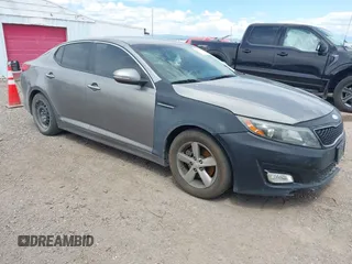 2014 Kia Optima LX z VIN 5XXGM4A72EG317466, wystawiony jako IAAI lot #42435859 z przebiegiem 114 868 mil mil oraz . Historia ofert i sprzedaży dostępna na DreamBid. Obrazek 1.