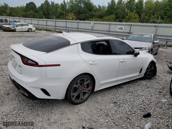 2021 Kia Stinger GT1 with VIN KNAE45LC9M6089693, listed as a Copart auction lot 72569224 with 90,104 mi miles and Salvage Title. Bid and sale history available at carsss.com. Image 3.