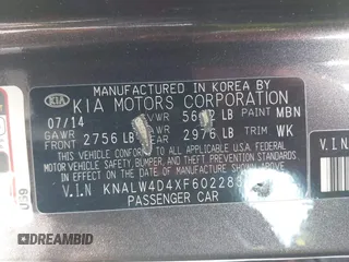 2015 Kia K900 Luxury with VIN KNALW4D4XF6022834, listed as a IAAI auction lot 42582930 with 140,116 mi miles and . Bid and sale history available at DreamBid. Image 9.